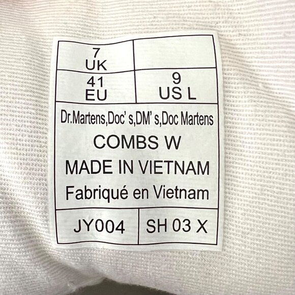 Dr. Martens AirWair Combs Platform Combat Boots White 9 US Lug Sole Lace Up - Picture 8 of 11